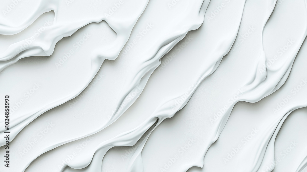 Canvas Prints Abstract white waves and folds texture with smooth curves and flowing patterns creating a dynamic and fluid design with a monochromatic color scheme