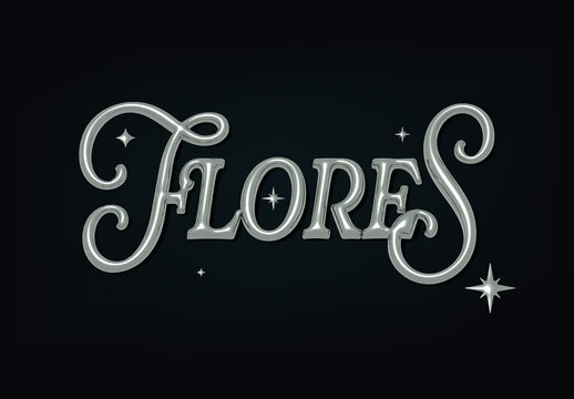 Silver Chrome 3D Text Effect