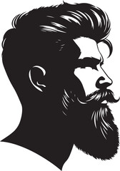 Bearded man silhouette. Handsome bearded man