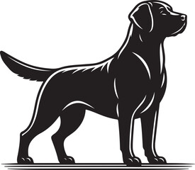 labrador retriever dog silhouette vector design,isolated on a white background.