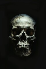 Skull in shadow with eerie lighting