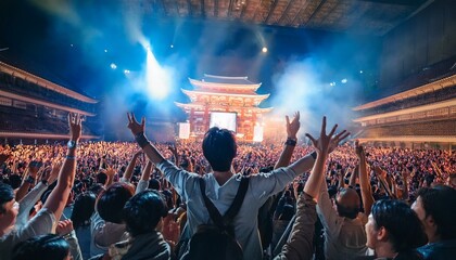 Fans sing along, united in joy.  