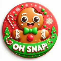 gingerbread man wreath vector greeting card, gingerbread man Wreath, Christmas Wreath, cut-out, png, clipping path, merry christmas wreath design, oh snap wreath