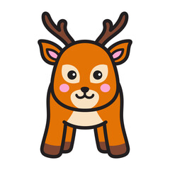 Obraz premium Cute Deer Cartoon Illustration Vector
