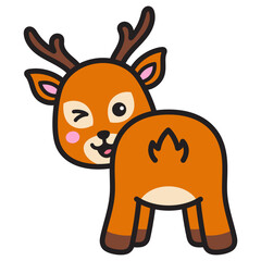Cute Deer Cartoon Illustration Vector