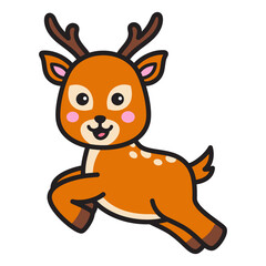 Cute Deer Cartoon Illustration Vector
