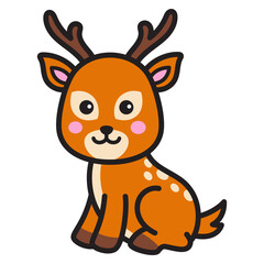 Cute Deer Cartoon Illustration Vector