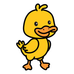 Cute Duck Cartoon Illustration Vector