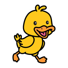 Cute Duck Cartoon Illustration Vector