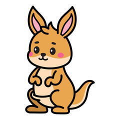 Cute Kangaroo Cartoon Illustration Vector