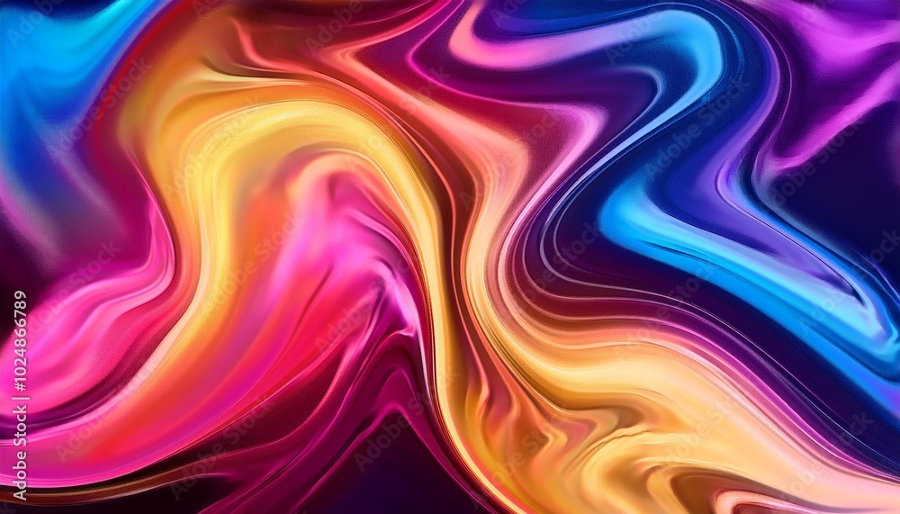 Wall mural abstract fluid liquid background swirl melting waves flowing motion curve dynamic colorful gradient 
