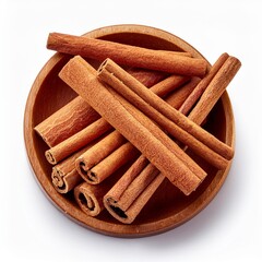 cinnamon sticks isolated on white background