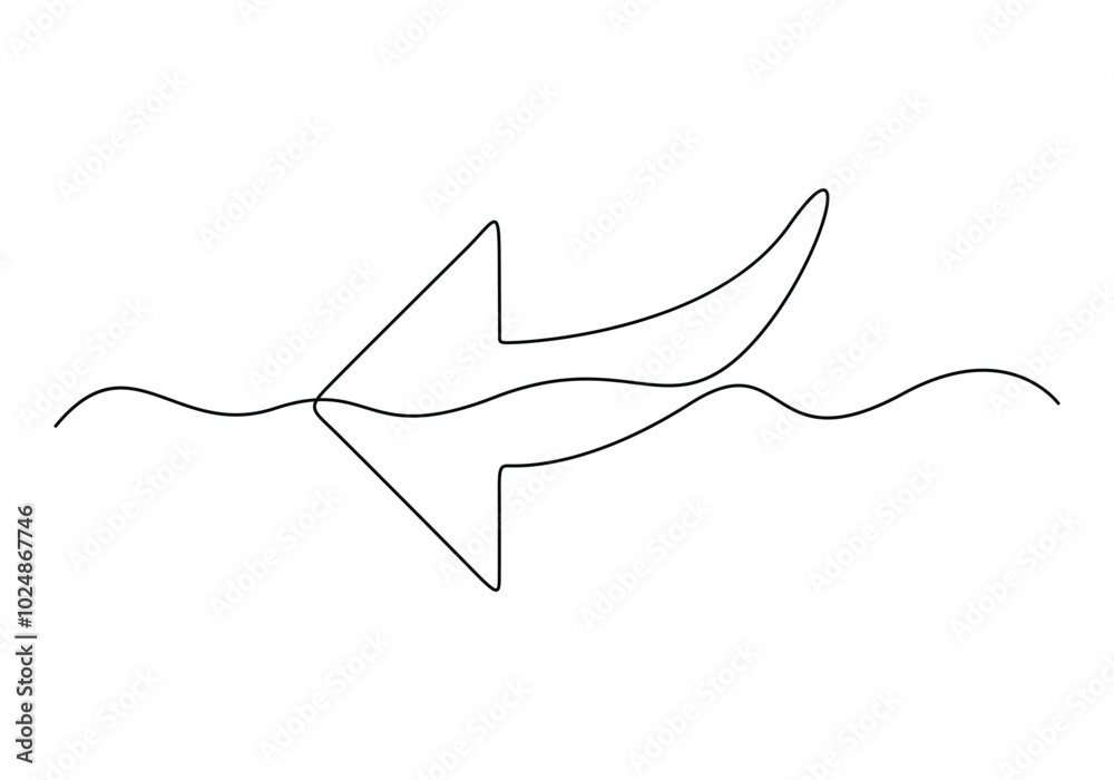 Poster arrow pointing right, continuous one line drawing vector. single line arrow pointing right, vector b