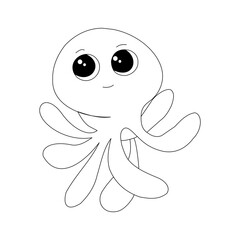 Cute squid, vector illustration, background, wallpaper 