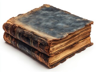 An isolated spell book, filled with ancient spells and potions, representing magic and mystery, isolate on white background. 