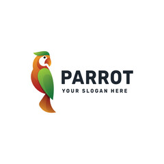 Parrot logo gradient vector icon illustration