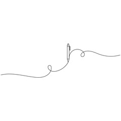 Pen icon  continuous one line drawing outline vector illustration