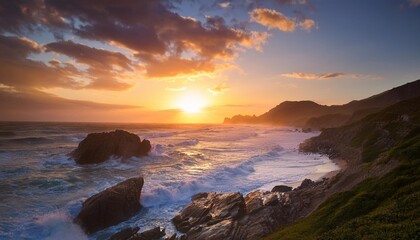 Obraz premium sunset on the coast