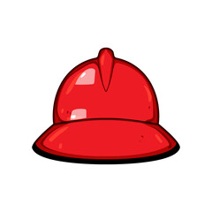 durable firefighter helmet cartoon. shield visor, headgear emergency, flame heat durable firefighter helmet sign. isolated symbol vector illustration
