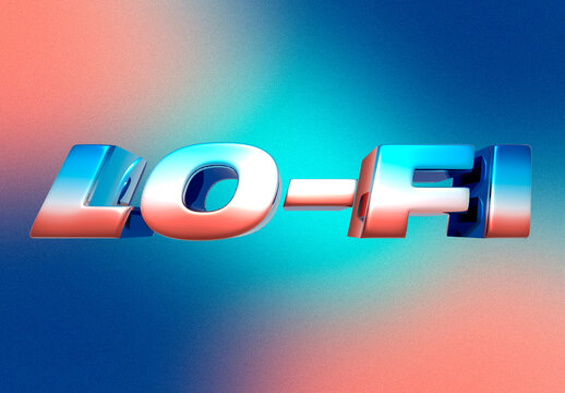 Metallic Chrome Synthwave 3D Text Effect