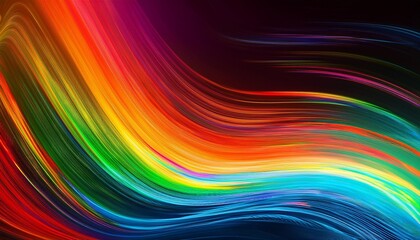 gradient art digital painting glitch effect creative neon smearing graphic lines of rainbow blue orange red green black lines composition