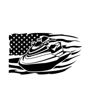 recommend clip art: US Jet Ski | US Personal Watercraft | Water Scooter | US Distress Flag | Speed Boat | Water Motor Vehicle | Watercraft | Water Ski | Original Illustration | Vector and Clipart | Cutfile and Stencil