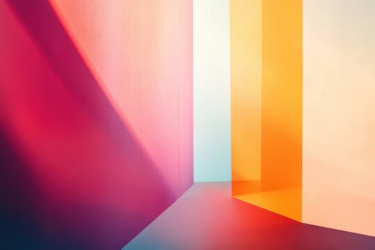 Abstract Colorful Shapes with Light and Shadow Play