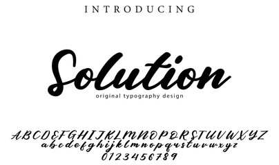 Solution Font Stylish brush painted an uppercase vector letters, alphabet, typeface
