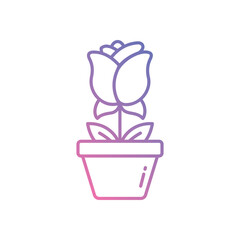 Flower Pot vector icons stock illustration