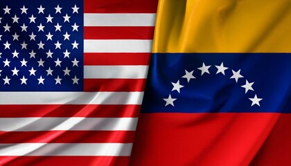 アメリカの国旗とベネズエラの国旗(America flag & Venezuela flag.)
