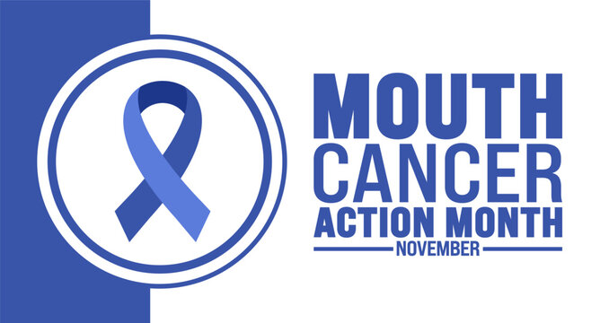 Mouth Cancer Action Month background or banner design template is observed every year in November. Holiday concept. Template for card, poster, placard, template.