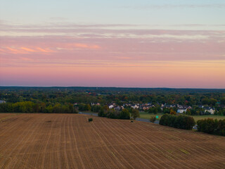 Fototapeta premium Sunset over the farmlands