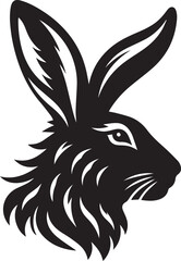 Hare head silhouette black vector