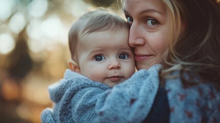 Obraz premium mother holding her baby in her arms