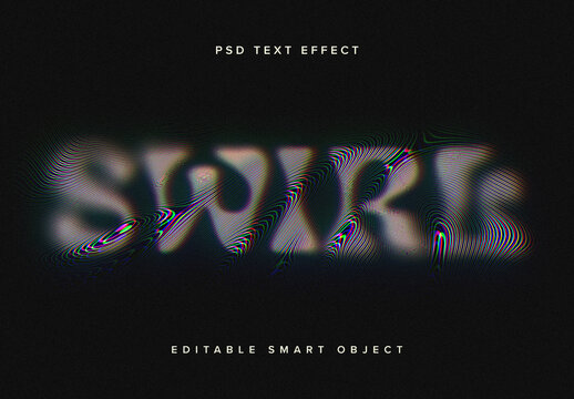 Psychedelic Swirl Text Effect Mockup