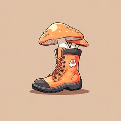 Mushroom Boot Illustration