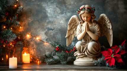 Serene Angel Figure Evoking Christmas Spirit and Love