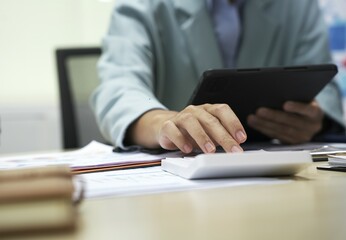 Group of business people discussing work and agreeing to work together. Business people discussing projects in office using laptops. Business people shaking hands in conference room. Video.