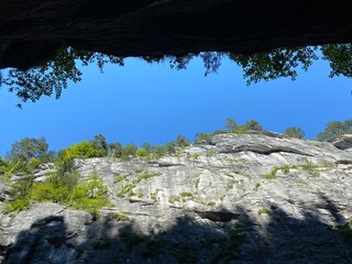 The Aare River Canyon or Aare Gorge in the Haslital Alpine Valley and in the Bernese Highlands - Meiringen, Switzerland (Aareschlucht im Haslital und im Berner Oberland - Schweiz)