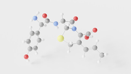 cefprozil molecule 3d, molecular structure, ball and stick model, structural chemical formula antibiotic