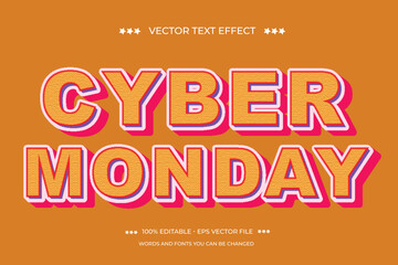 Editable text effect cyber Monday design template