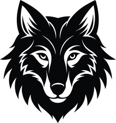 Wolf Head Silhouette Vector and Bold Animal Illustration Design