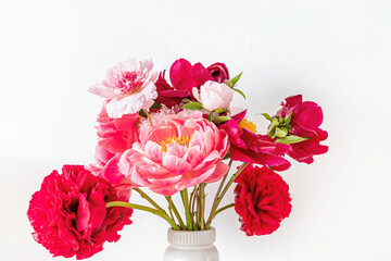 fresh peonies in the vase