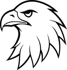 Eagle Head Silhouette Vector Illustration - Bold Wildlife Graphic