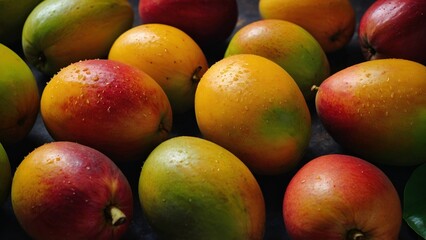 Delicious mango fruits cut out. Based on Generative AI
