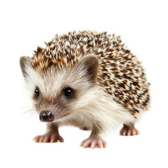 Obraz premium Hedgehog foraging for food with its small paws and distinctive quills. isolated on transparency background