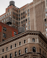New York city skyscrapers with water tanks