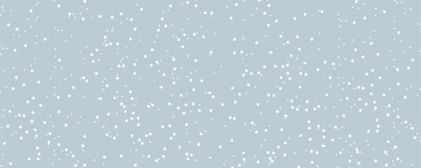 White Snow. Falling Snow on blue background. Winter background. Christmas pattern with Snow and Snowflakes. White Snowflakes