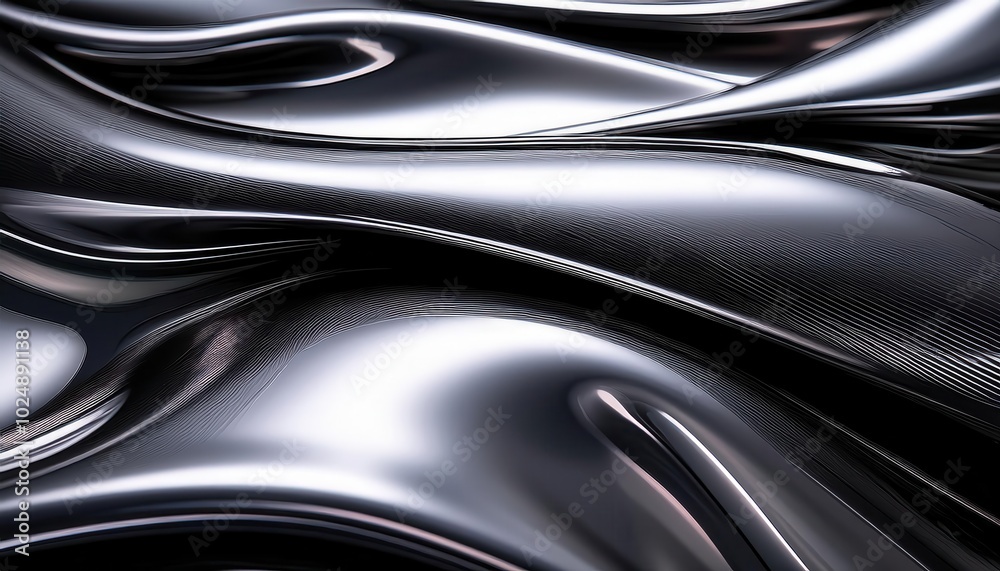 Poster streamlined metallic curves with precision texture. futuristic industrial design concept for automob