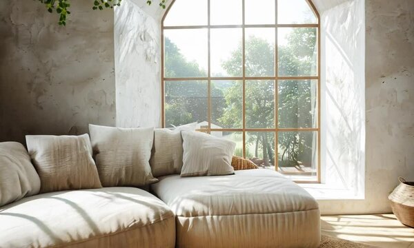 living room with a window